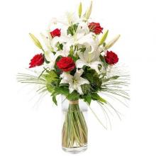 Roses and Lilies Vase Roses and Lilies Vase